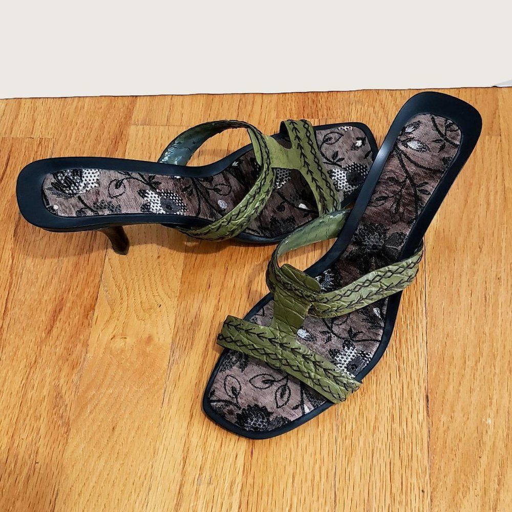 ** Nine West Leather Stiletto Sandals